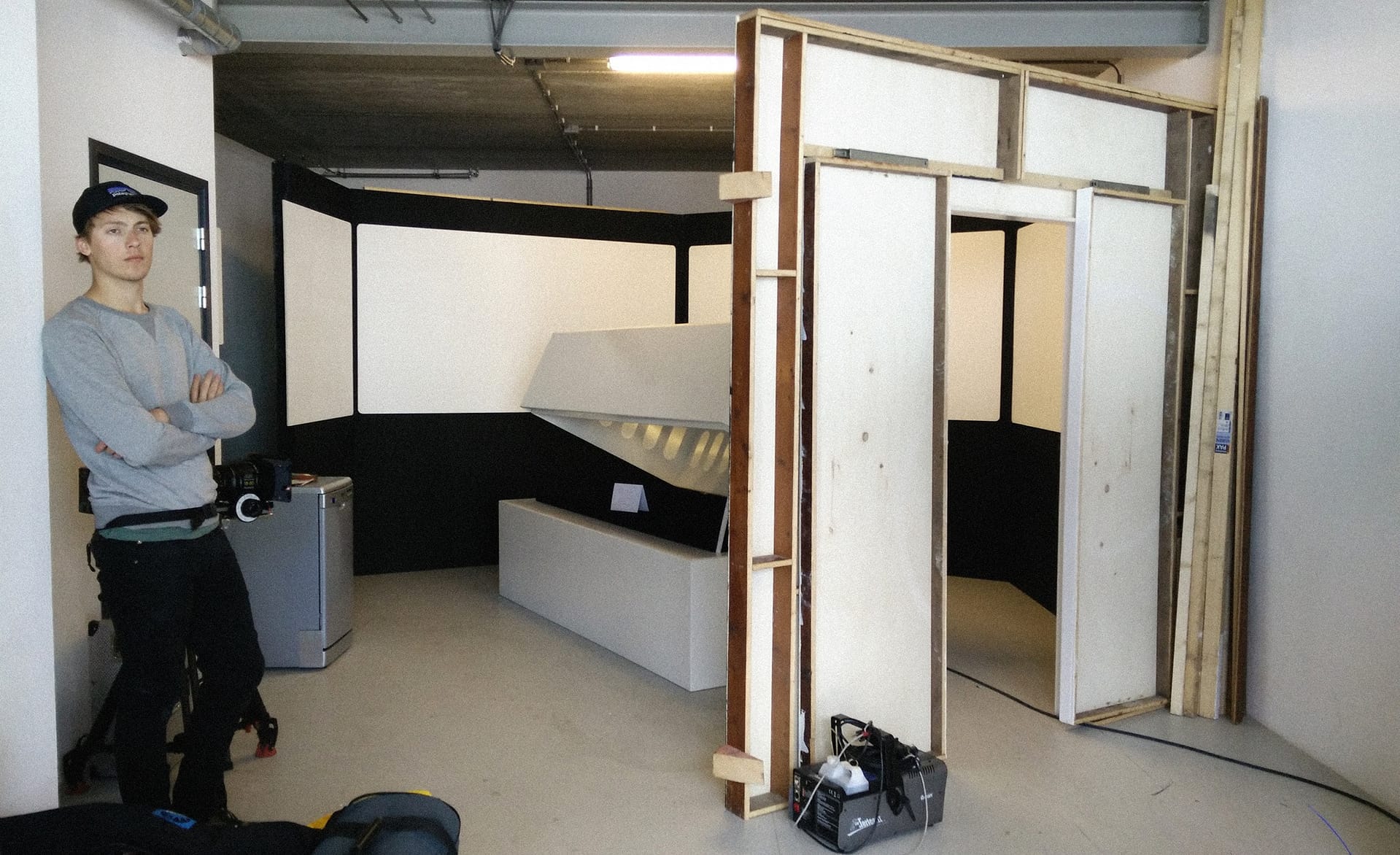 Studio setup for professional video production and filming.