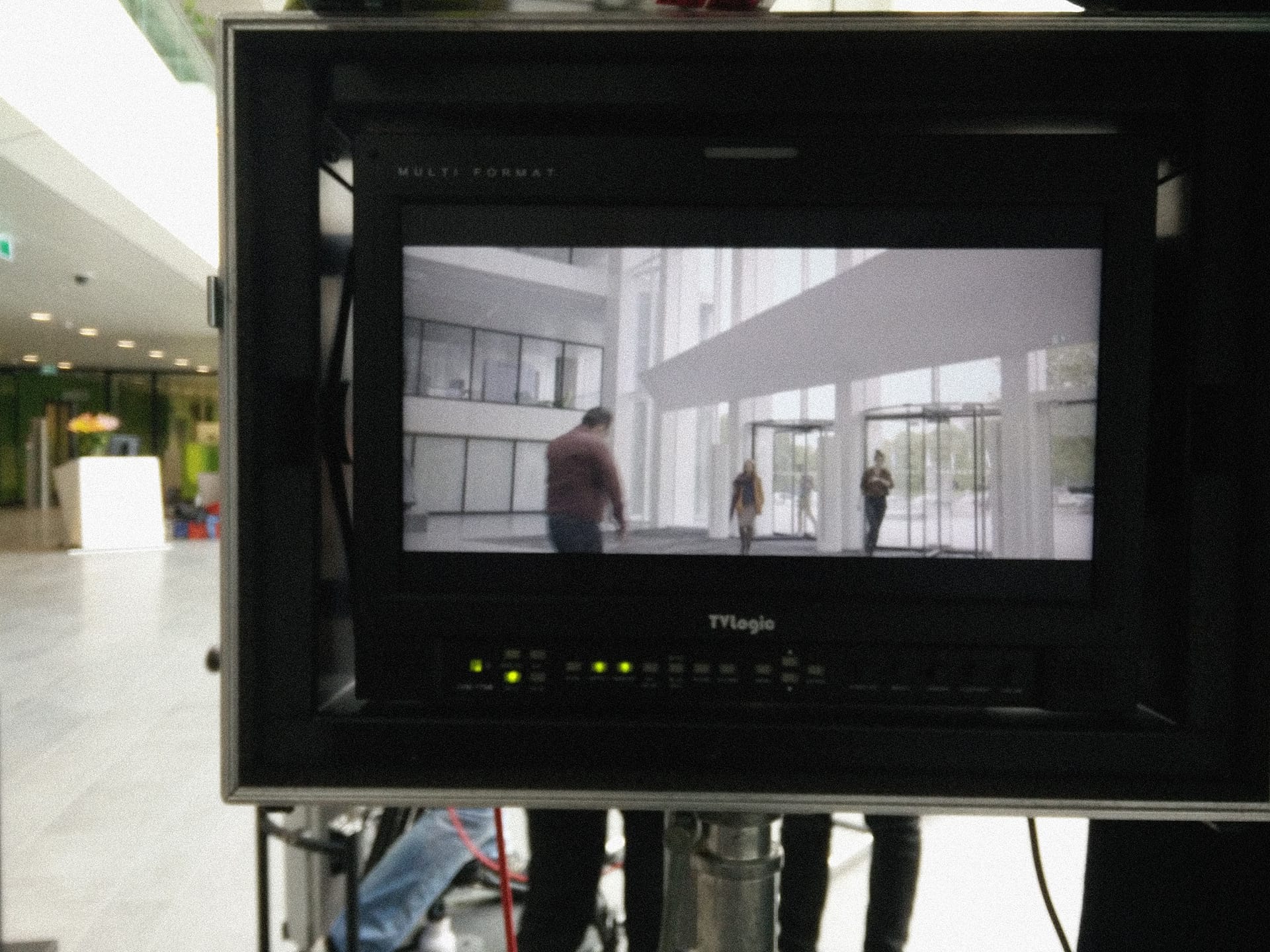 Creative video agency monitor showcasing a project in a professional environment.