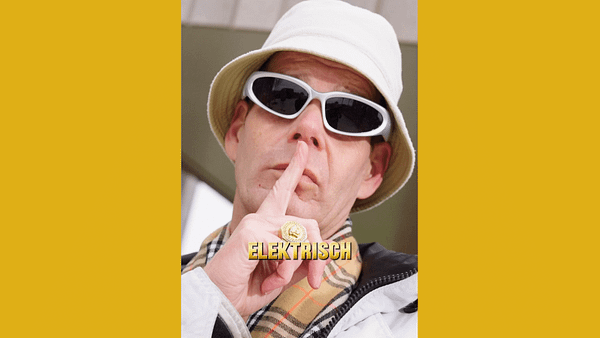 Man wearing sunglasses and hat making shushing gesture for creative video content.